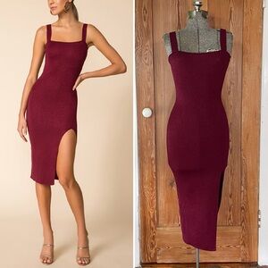 Elegant Burgundy Sleeveless Dress